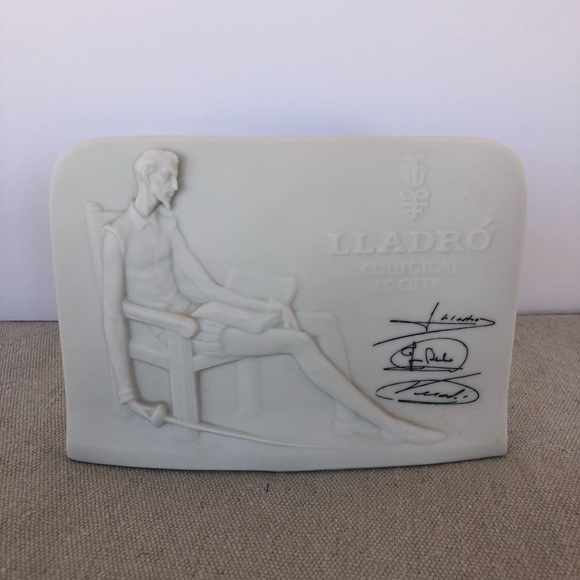 Lladró Collector’s Society Vintage White Porcelain Bisque Don Quixote Plaque - Picture 1 of 8